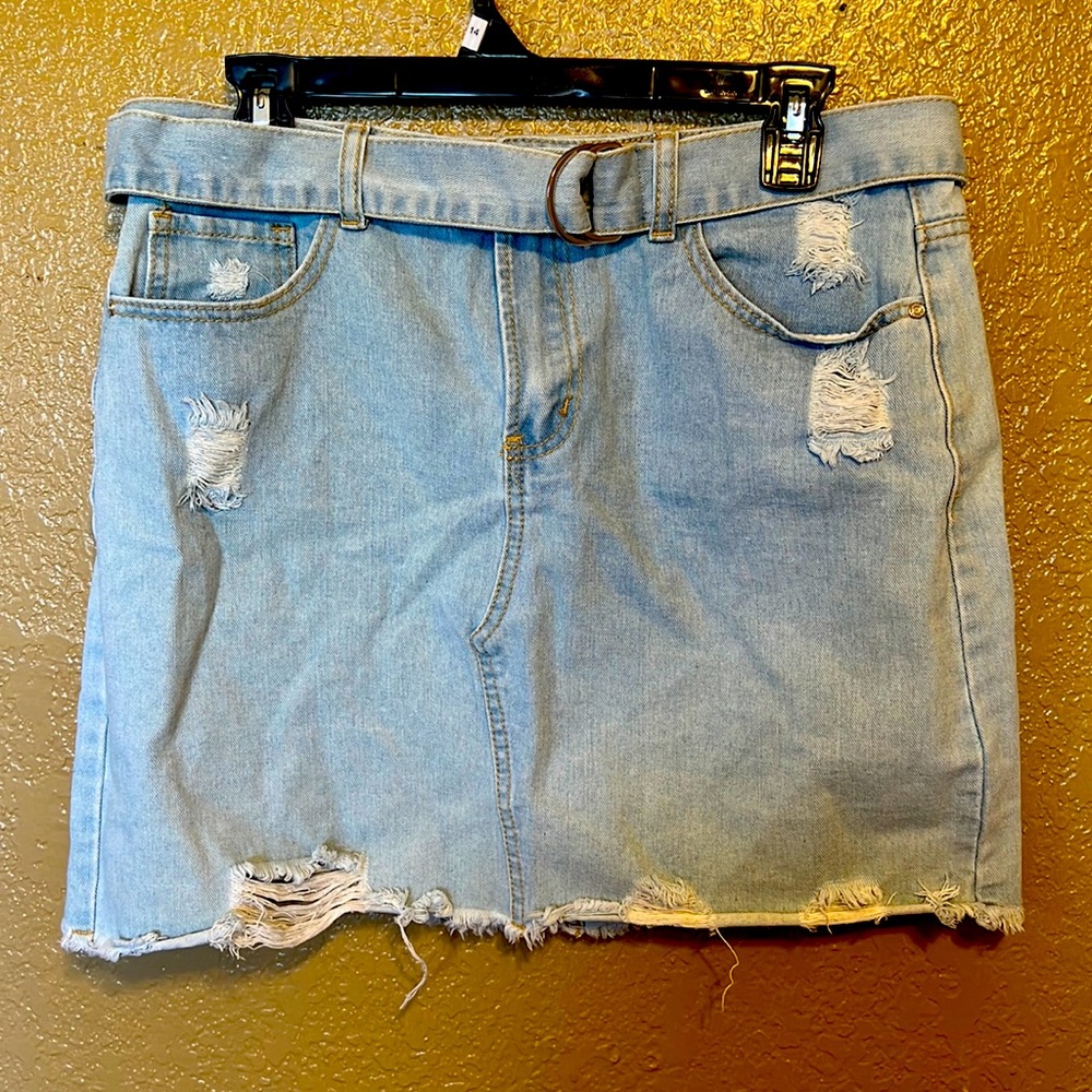 Iris Jeans Skirts | Iris Jeans Belted Denim Skirt